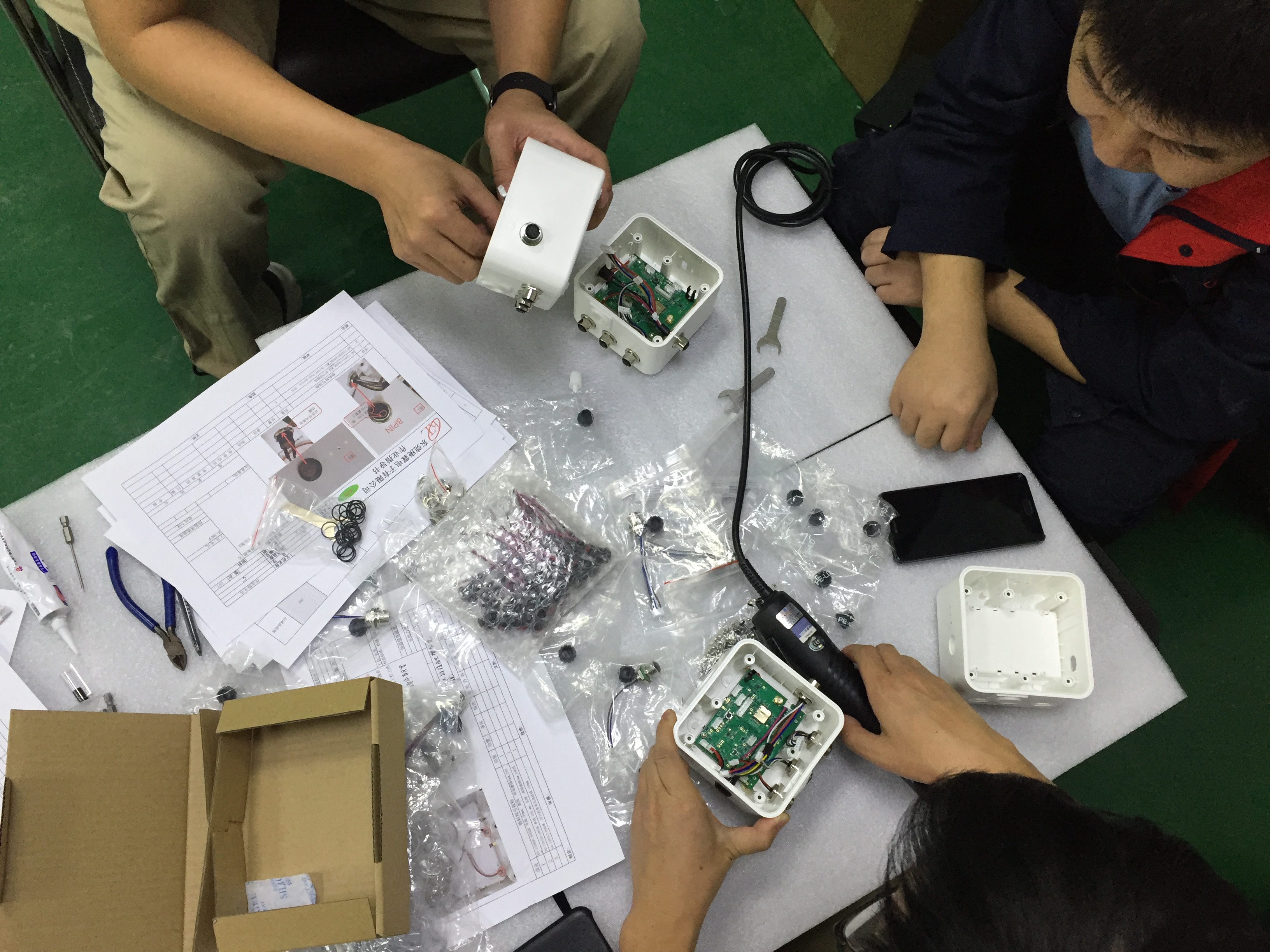Engineering review of the sensor assembly on the production line